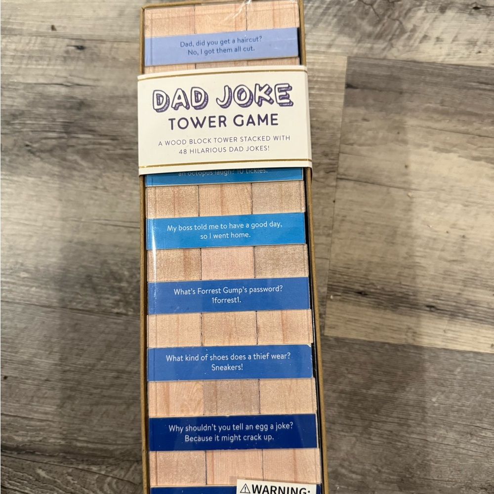 T.J.Maxx Dad Joke Tower Game - Blue and Tan